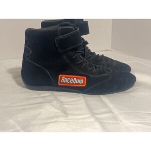 RaceQuip Black Suede High Top Racing Karting Shoes Mens Size 11
